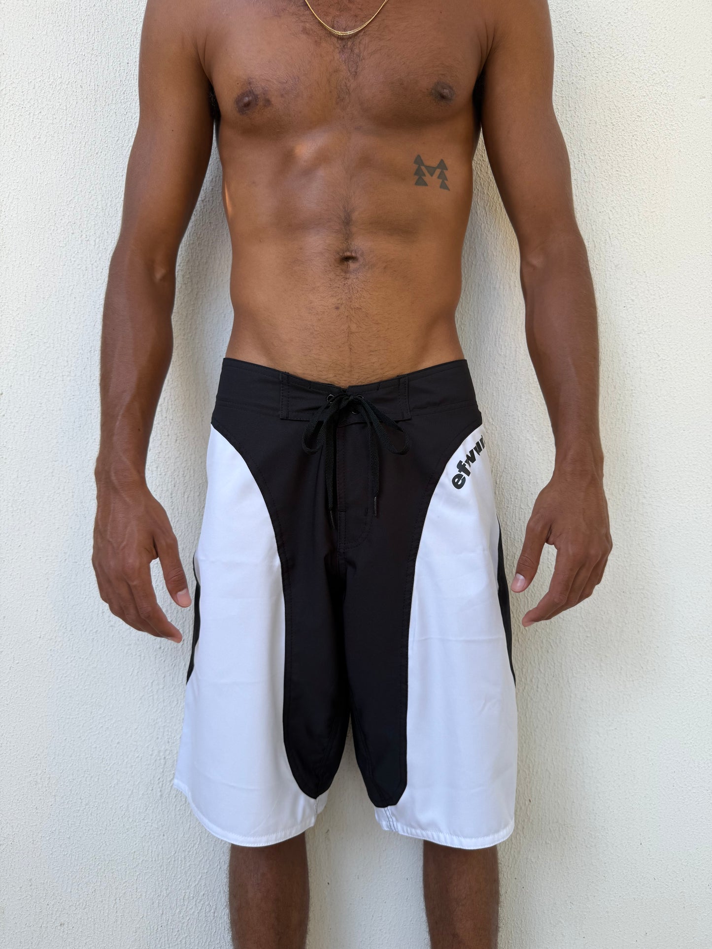Techwun Surf Trunk - Black/White (Pre Order)
