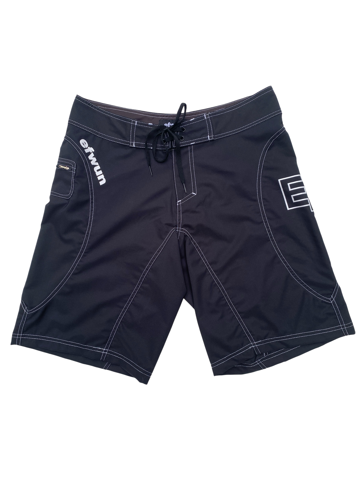 Techwun Surf Trunk - Black with White stitching