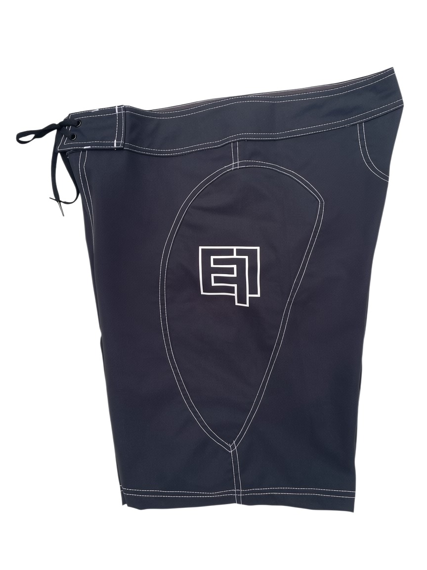 Techwun Surf Trunk - Black with White stitching